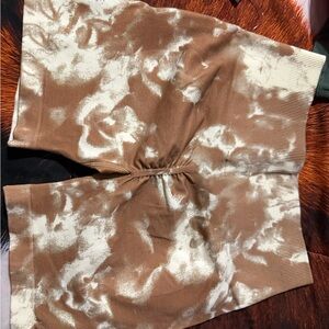 Darc Sport Brown and Cream Tie-Dye Bike Shorts